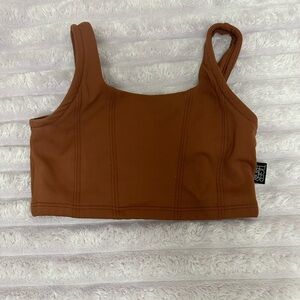 Tiger Friday Brown Dance Crop Top